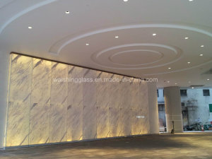 12mm or 15mm Low Iron Tempered Glass with 4mm Marble Laminated Glass for Elevator Hall