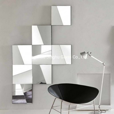 Home Decor Self Adhesive Back Square Bathroom Decor Wall Mirror Tiles